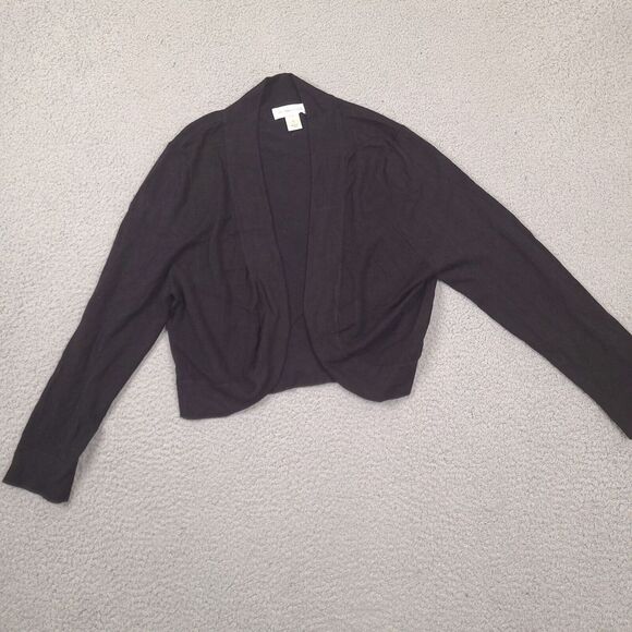 Christopher & Banks Cardigan Sweater Womens‎ Small Black Open Front Long Sleeve - Picture 1 of 9